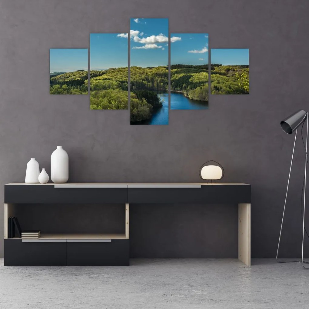 Obraz - Jezioro w lesie (125x70 cm)