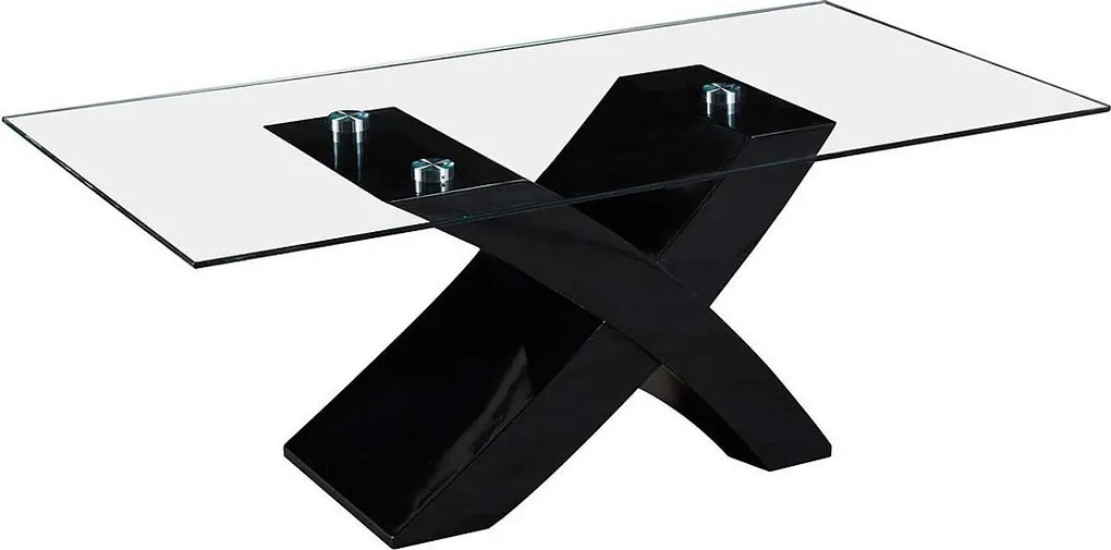 Prostokątny stolik kawowy "Tina" - 117 x 62 x 45 cm - MDF - Lakierowany - Czarny