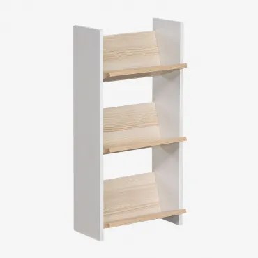 Biblioteka 45x90 Cm Z Drewna Broby Biała - Sklum