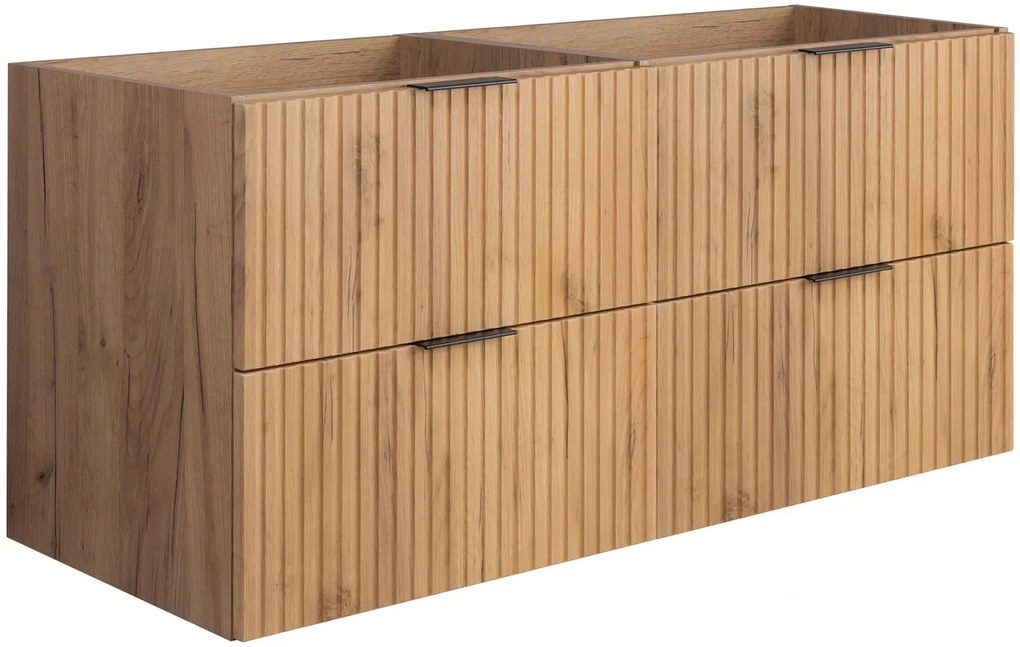 Podwójna ryflowana szafka łazienkowa 120 cm dąb craft złoty N9-E04