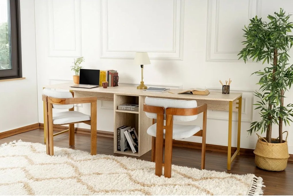 Biurko Twin Travertine and Gold