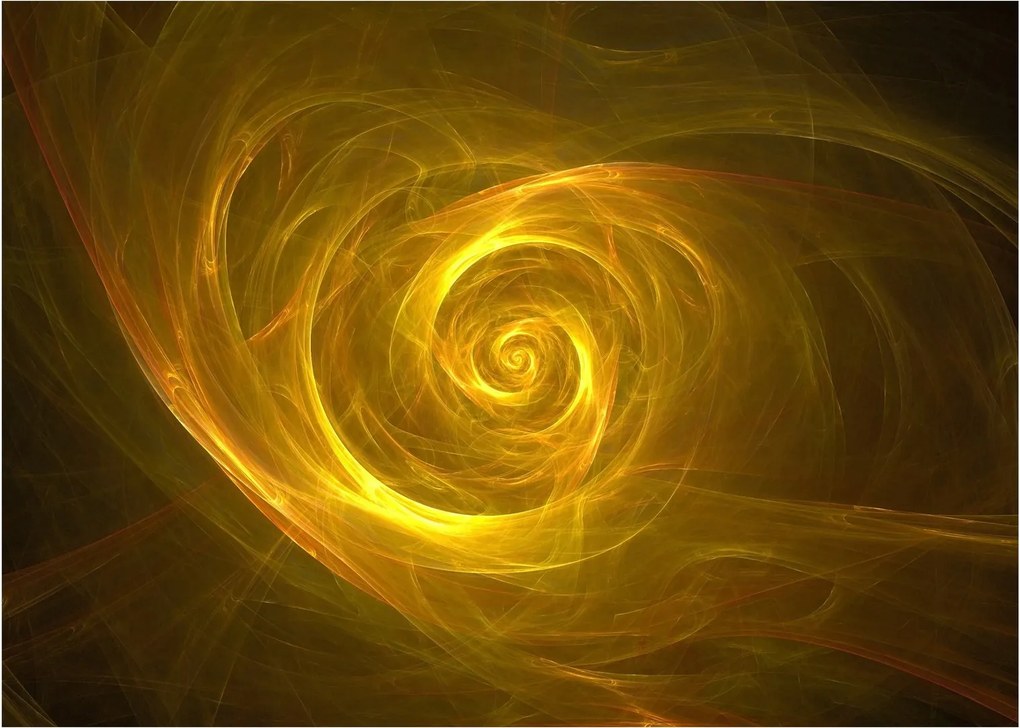 Obraz abstrakcyjnej żółtej spirali (70x50 cm)