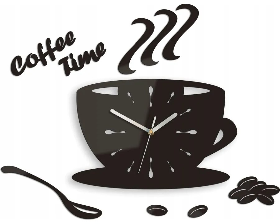 Zegar ścienny akrylowy coffe time wenge okrągły kwarcowy