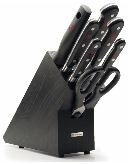 Wüsthof CLASSIC 8-częściowy zestaw noży kuchennych w bloku jesion/czarny