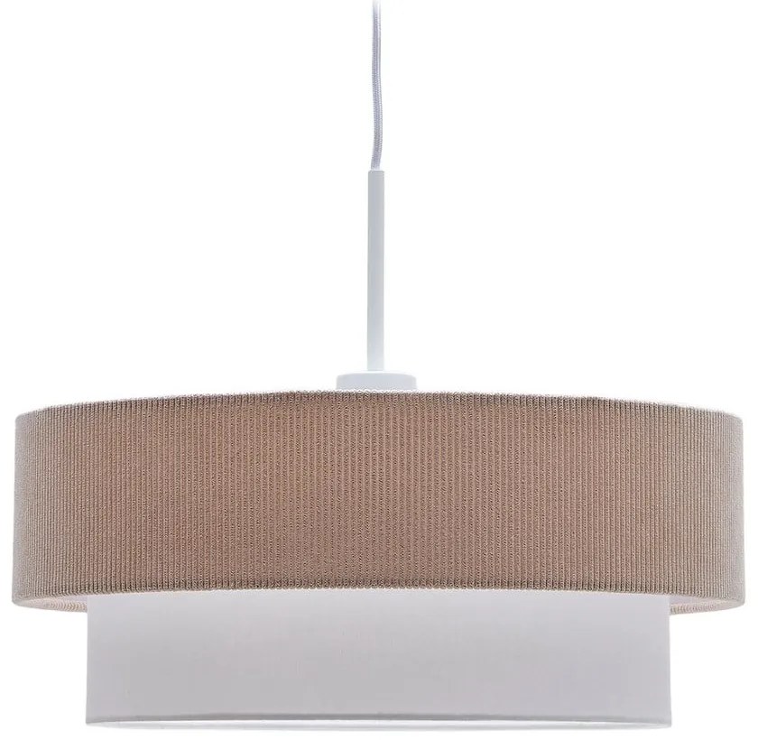 Biała/beżowa lampa wisząca z tekstylnym kloszem ø 40 cm Bianella – Kave Home
