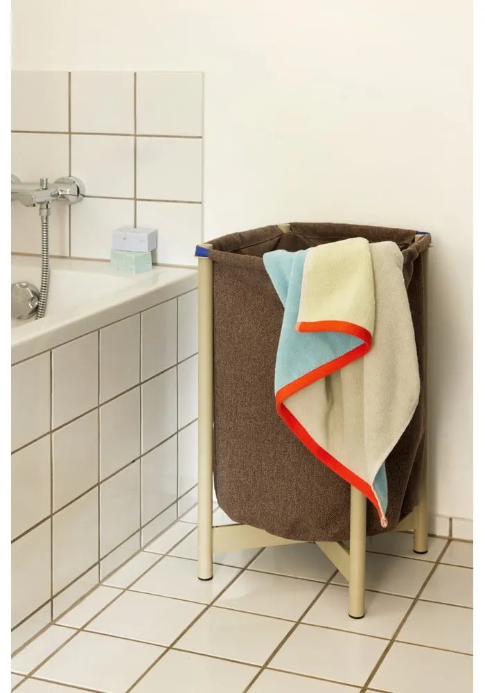 Niebieski bawełniany ręcznik kąpielowy frotte 70x140 cm Block – Hübsch