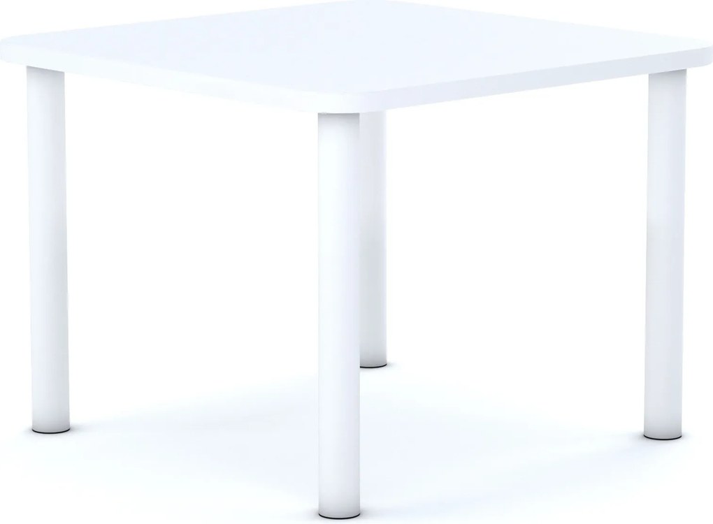 Stół przedszkolny Smart kwadratowy 70x70 cm, rozmiar 0-3, blat biały / nogi białe