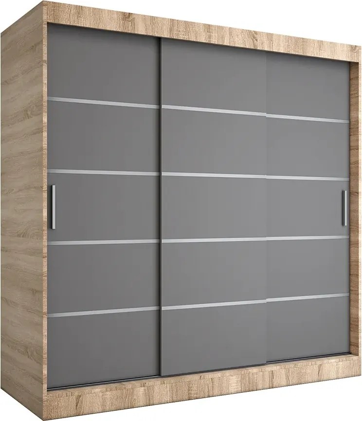 Szafa przesuwna dąb sonoma + antracyt 200 cm F9-B68
