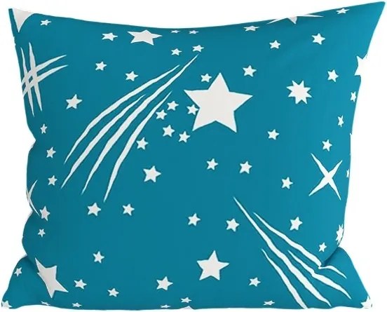 Poszewka na poduszkę z polibawełny NIGHT SKY POLY 45x45 cm, turkusowa