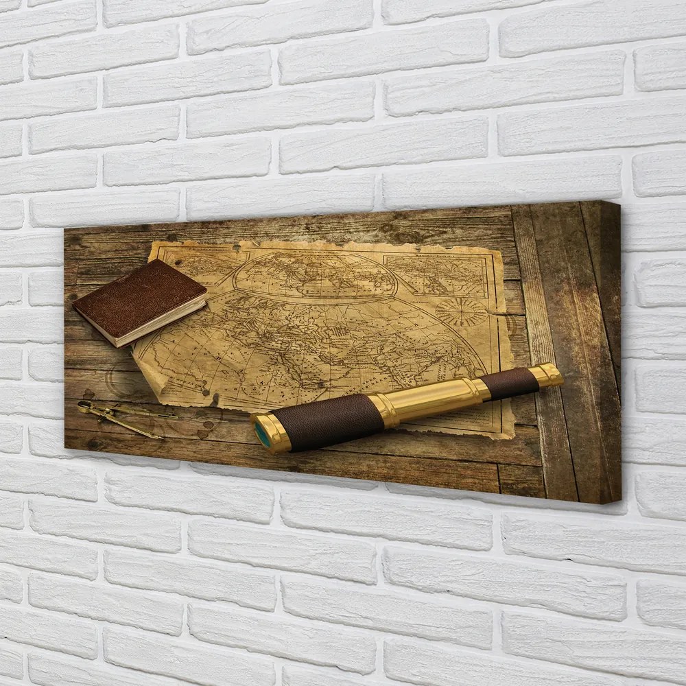Obraz na płótnie Stara Mapa i Zeszyt