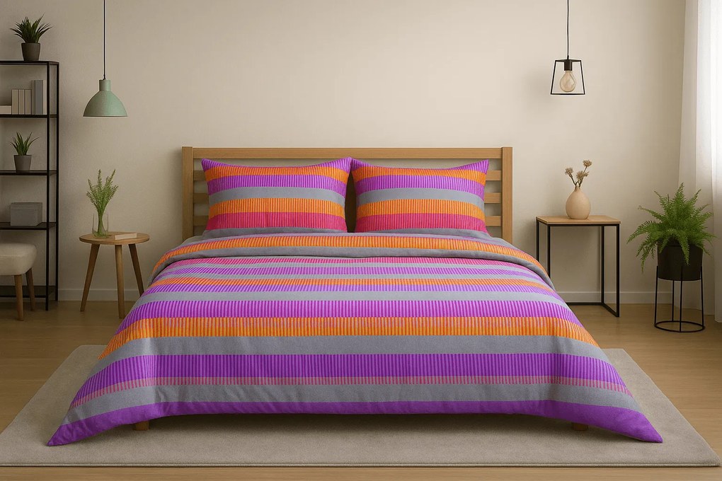 PrzytulneMieszkanie.pl PrzytulneMieszkanie.pl Pościel z polibawełny ELLE PURPLE, fioletowa Rozmiar pościeli: 70 x 90 cm | 140 x 200 cm