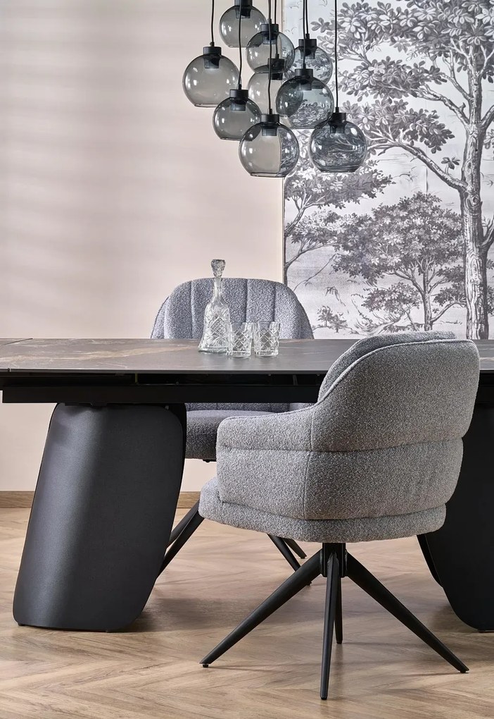 Pikowane szare krzesło nowoczesne D9-L83