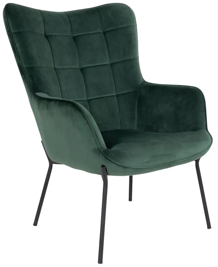 Zielony aksamitny fotel Glasgow – Bonami Essentials