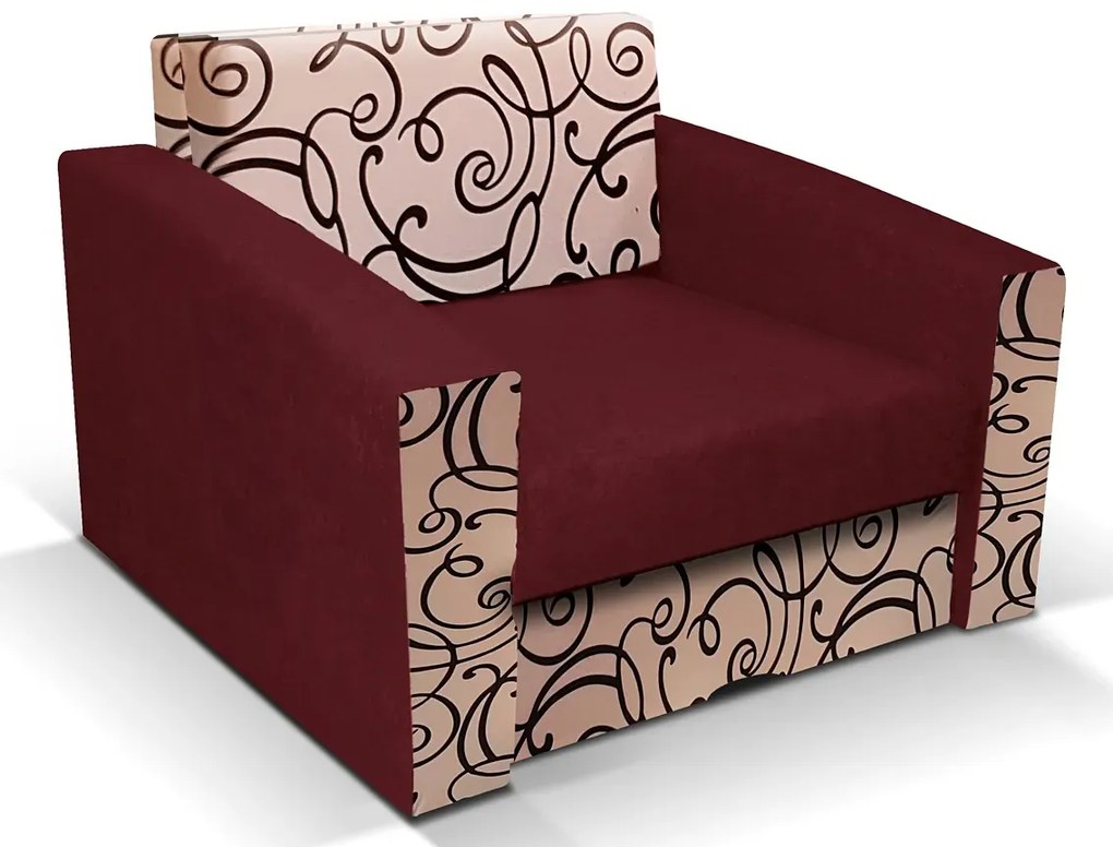 Brązowy rozkładany fotel z funkcją spania H0-R86