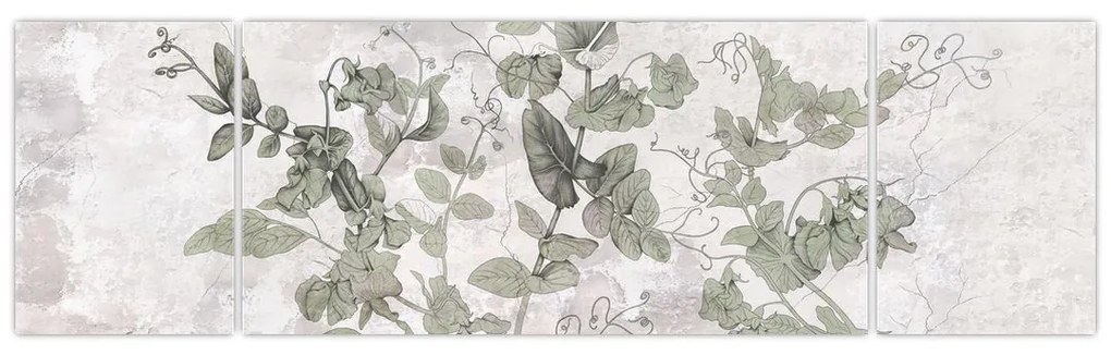 Obraz - Rośliny w gipsie (170x50 cm)