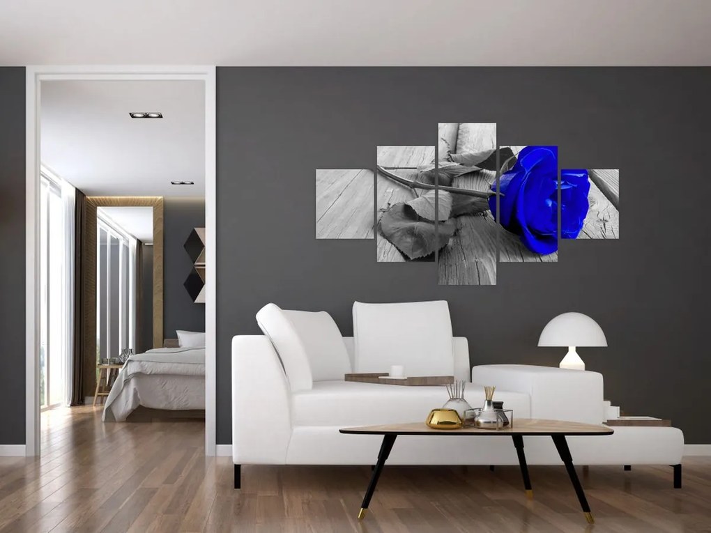 Obraz - Niebieska róża (125x70 cm)