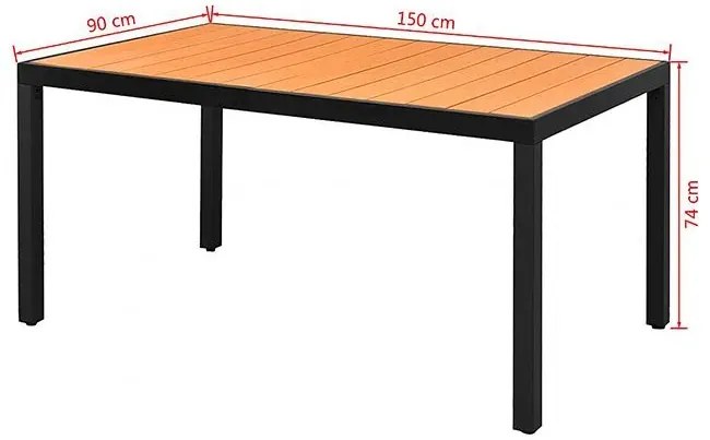 Stół ogrodowy, na podwórko i na patio Naxis 2X - brązowy