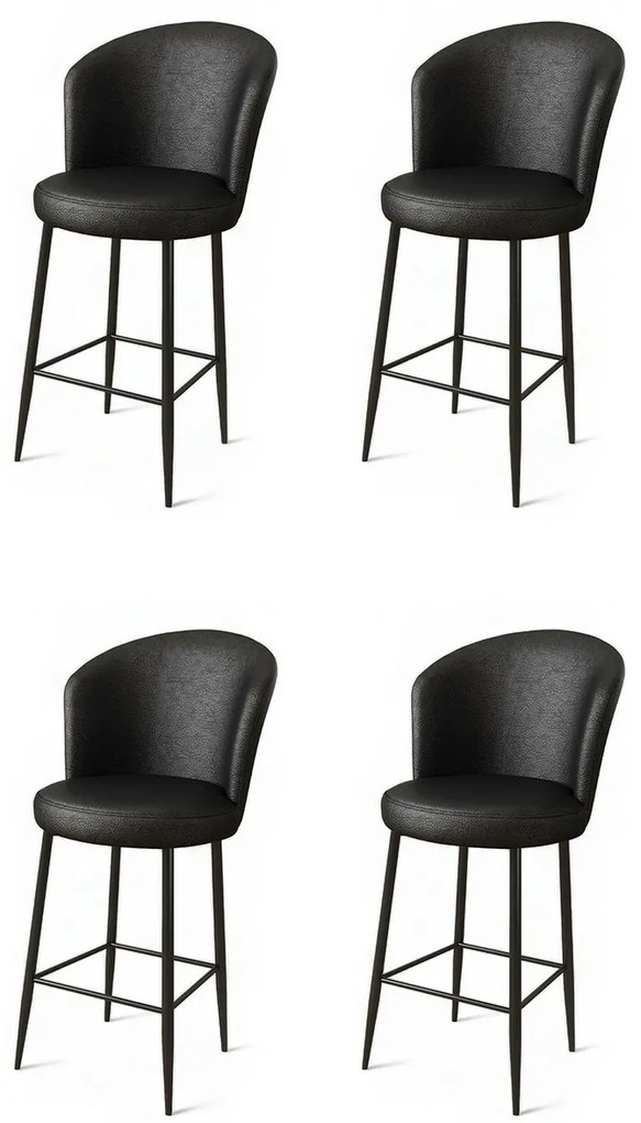 Zestaw krzeseł barowych Uras Black, 4 szt., 4 szt.