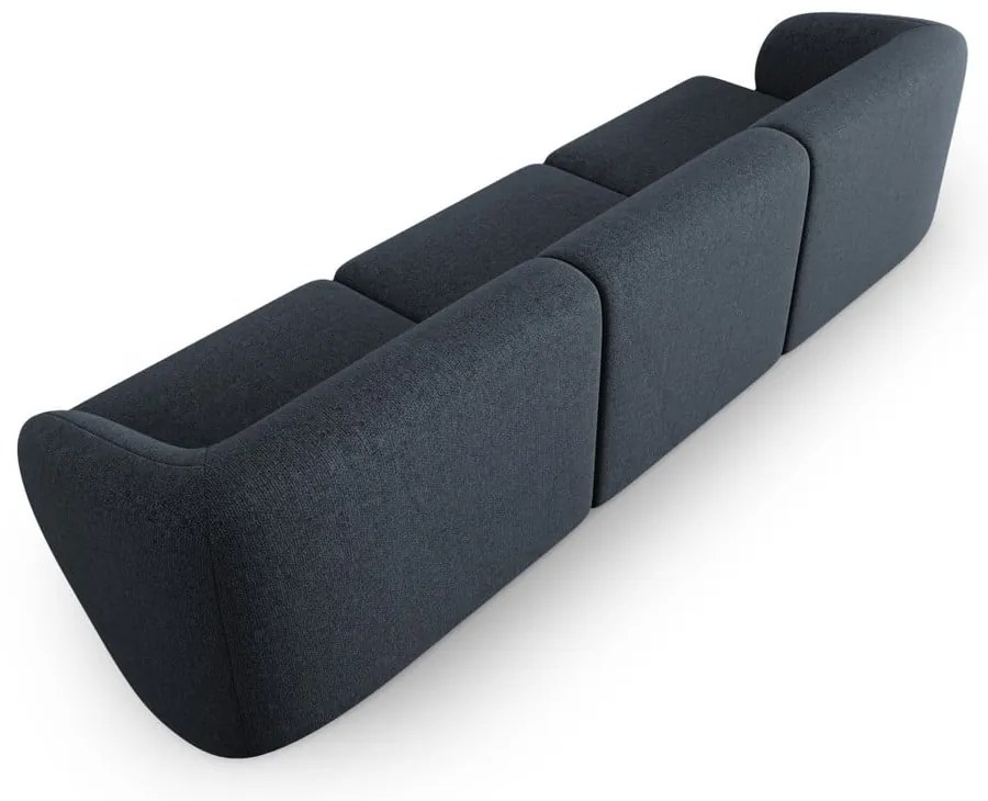 Niebieska sofa z tkaniny szenilowej 266 cm Paolo – Milo Casa