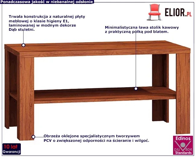Ława kawowa dąb stuletni S5-H77