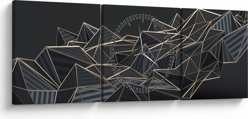 Obraz abstrakcji (z zegarem) (90x30 cm)