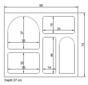 Biała wielopoziomowa półka 80 cm Lorin – Kalune Design