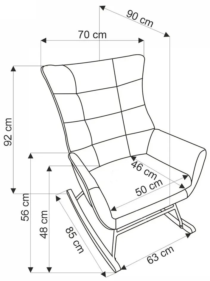 Nowoczesny zielony pikowany fotel bujany - Krzesła