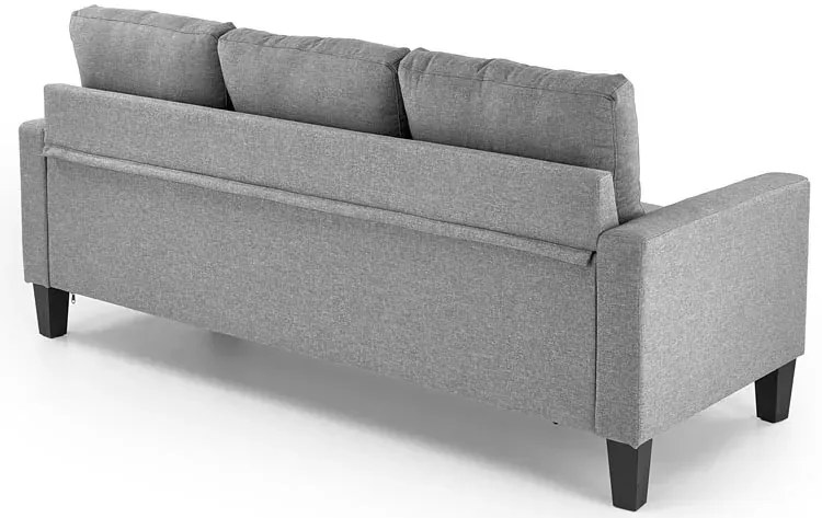 Popielata sofa z dostawianym podnóżkiem D8-D05