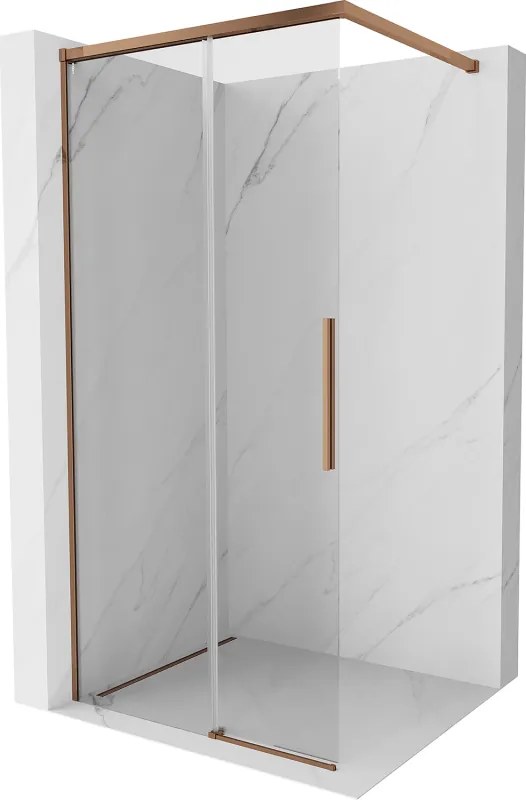 Mexen Rox ścianka prysznicowa Walk-in 90 x 200 cm, transparent 8 mm, różowe złoto - 8C2-090-003-60-00