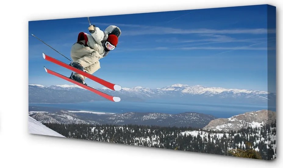 Zdjęcie na płótnie Zjazd Przez Śnieżny Puch