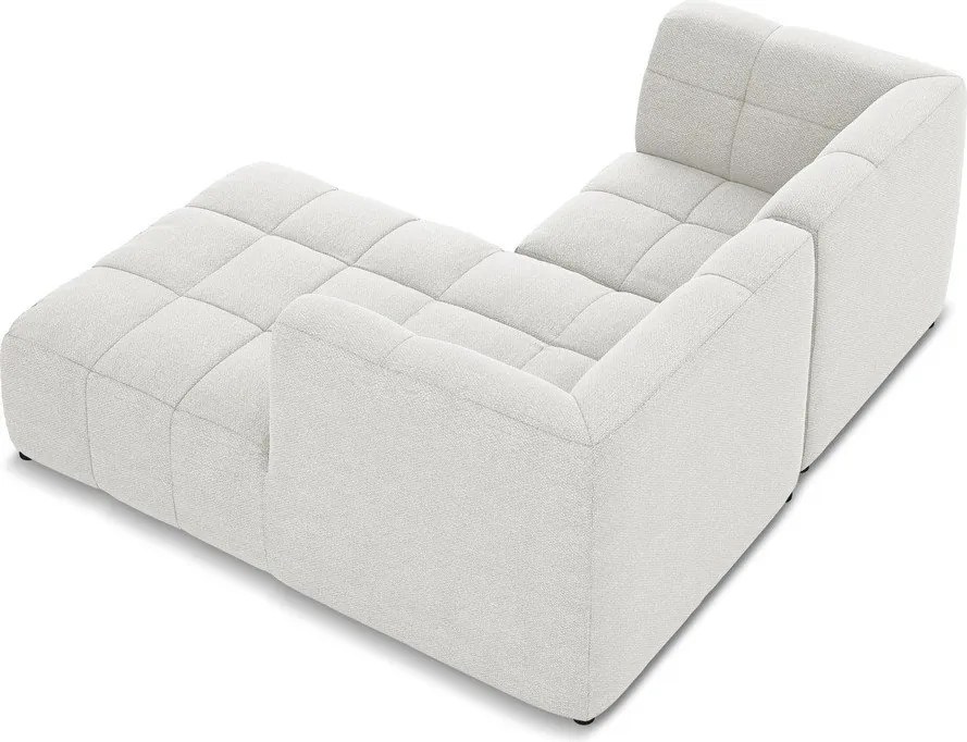 Biały narożnik z materiału bouclé (prawostronny/z szezlongiem) Aloha – Makamii