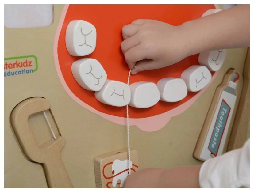 Masterkidz higiena jamy ustnej ścienna tablica sensoryczna flex montessori