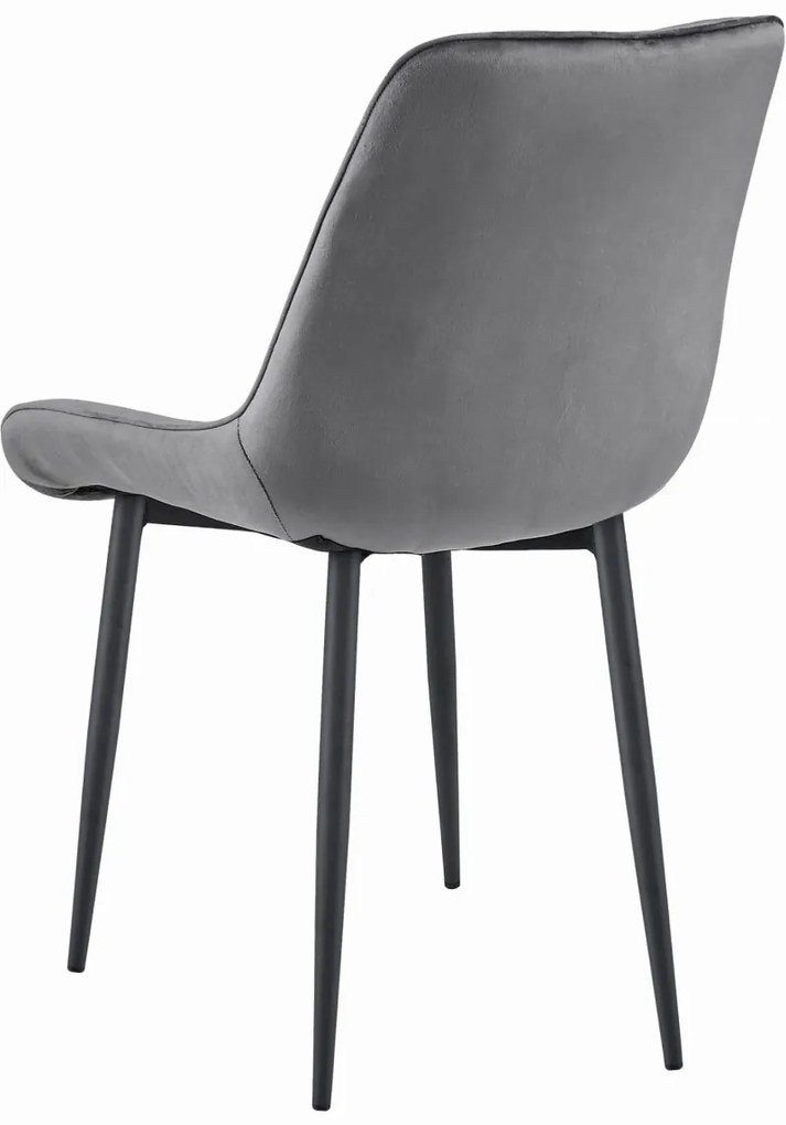 Aksamitne krzesło do jadalni TOR, ciemnoszare