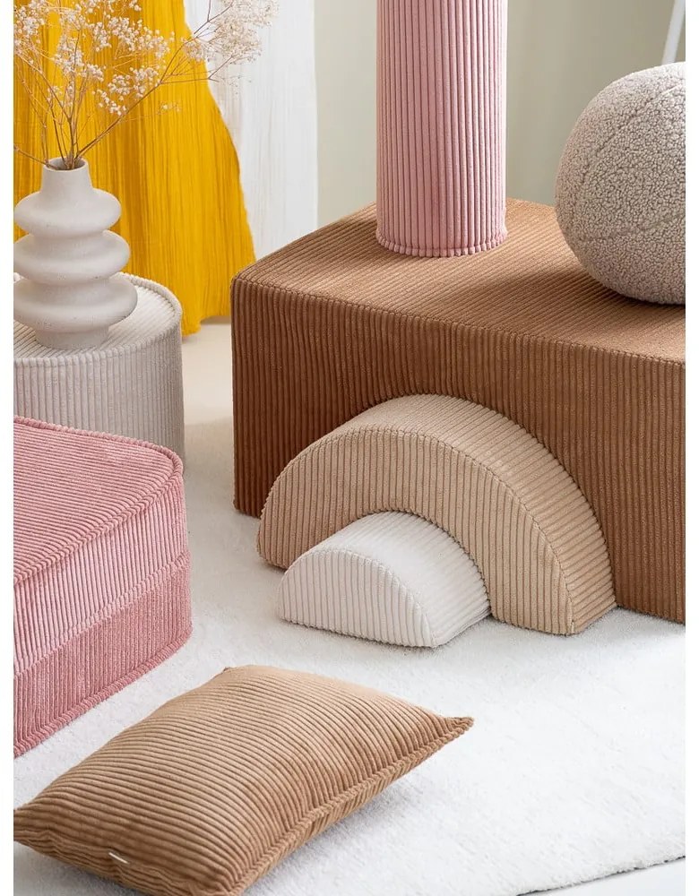 Brązowy sztruksowy piankowy plac zabaw 3 szt. wysokość 37 cm 75x49 cm Rainbow Montessori – Wigiwama