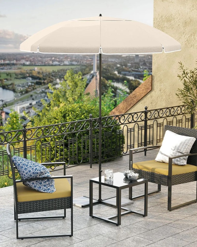 Parasol SOLARA, Ø160 cm, beżowa SongmicsHome
