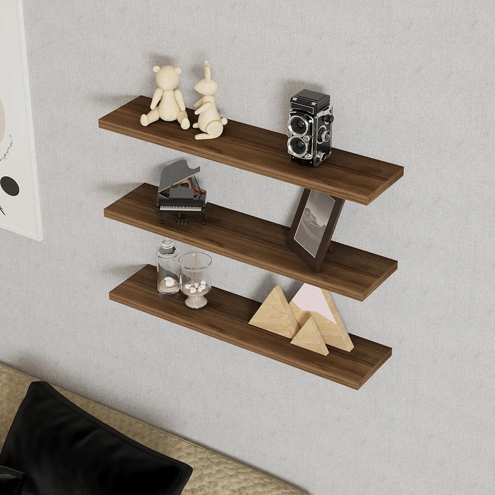 Półka Boss Walnut, 3 szt.