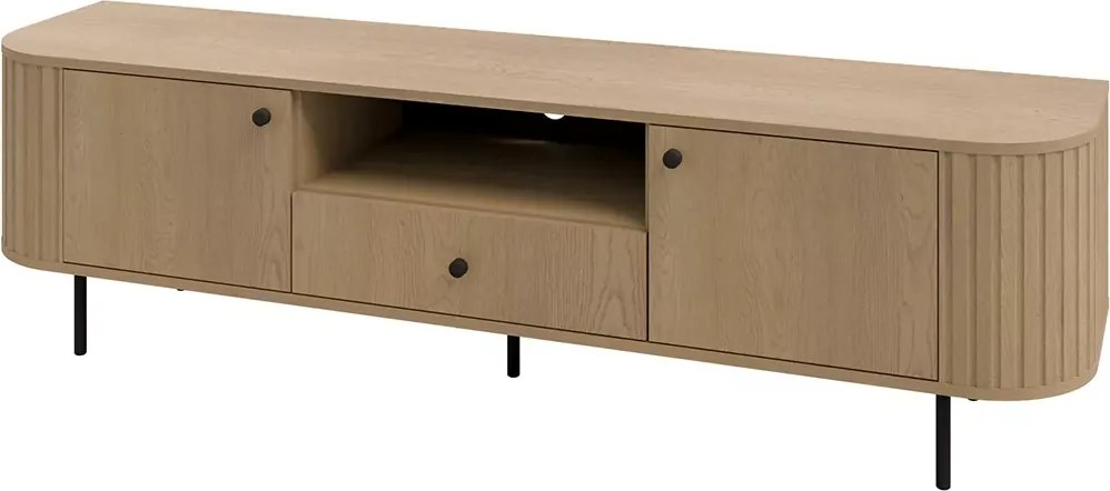 Szafka RTV Opunio 2 – 2 fronty, 1 szuflada, półka zewnętrzna, nowoczesny design