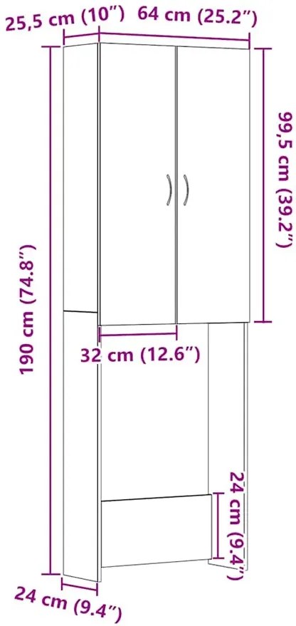 Czarna szafka na pralkę C2-E31