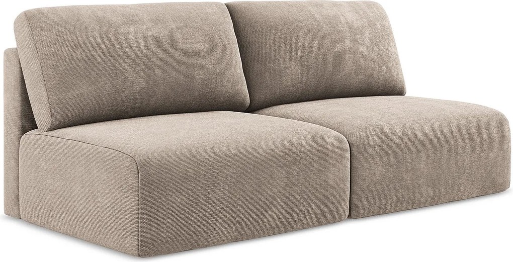 Otwarta Sofa 3-osobowa z funkcją spania - z tkaniny szenilowej - ciemny beż - KONA