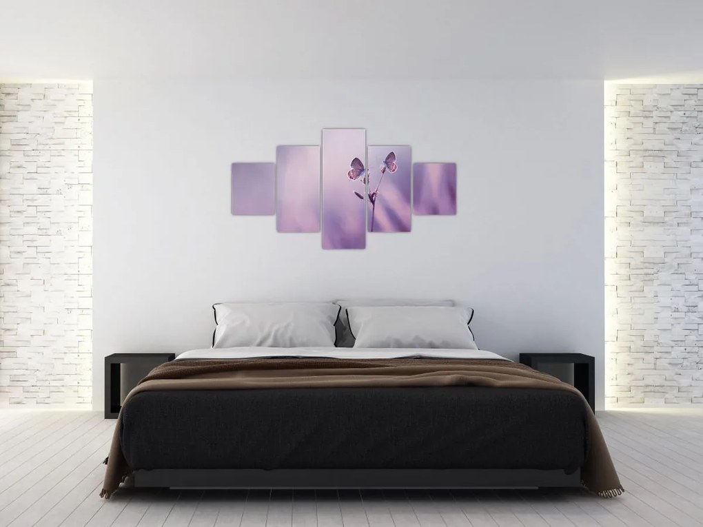 Obraz - Fioletowe motyle (125x70 cm)