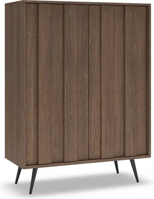 Komoda wysoka Flaro 93 cm z oświetleniem - dąb dunin