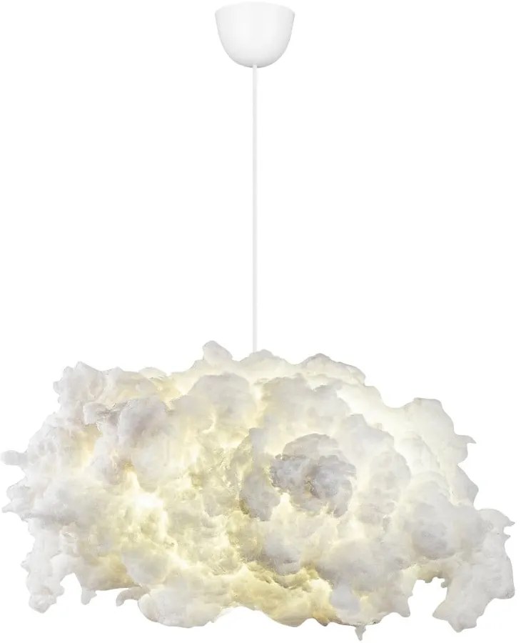 Biała lampa wisząca z tekstylnym kloszem Serenity – Opviq lights