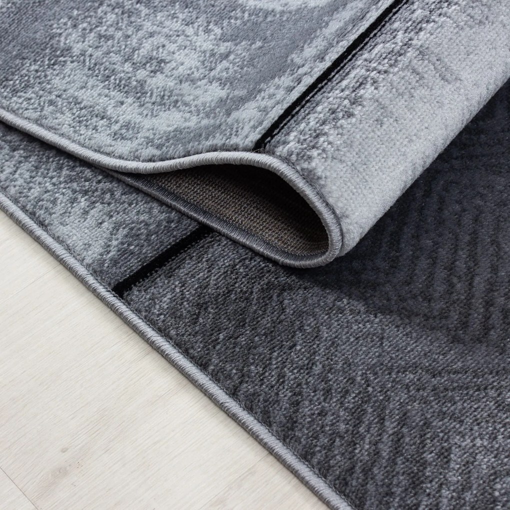 Dywan nowoczesny Plus Mur szaro-czarny 280 cm x 370 cm