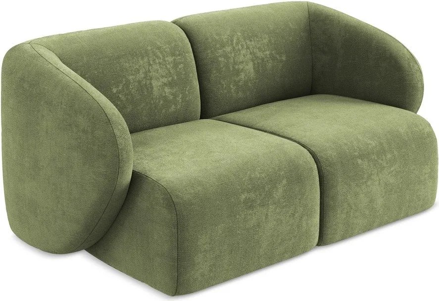 Zielona sofa z tkaniny szenilowej 174 cm Lani – Makamii