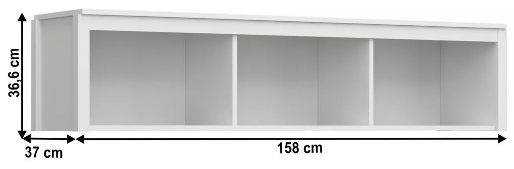 Półka regałowa OLJE 160, biały