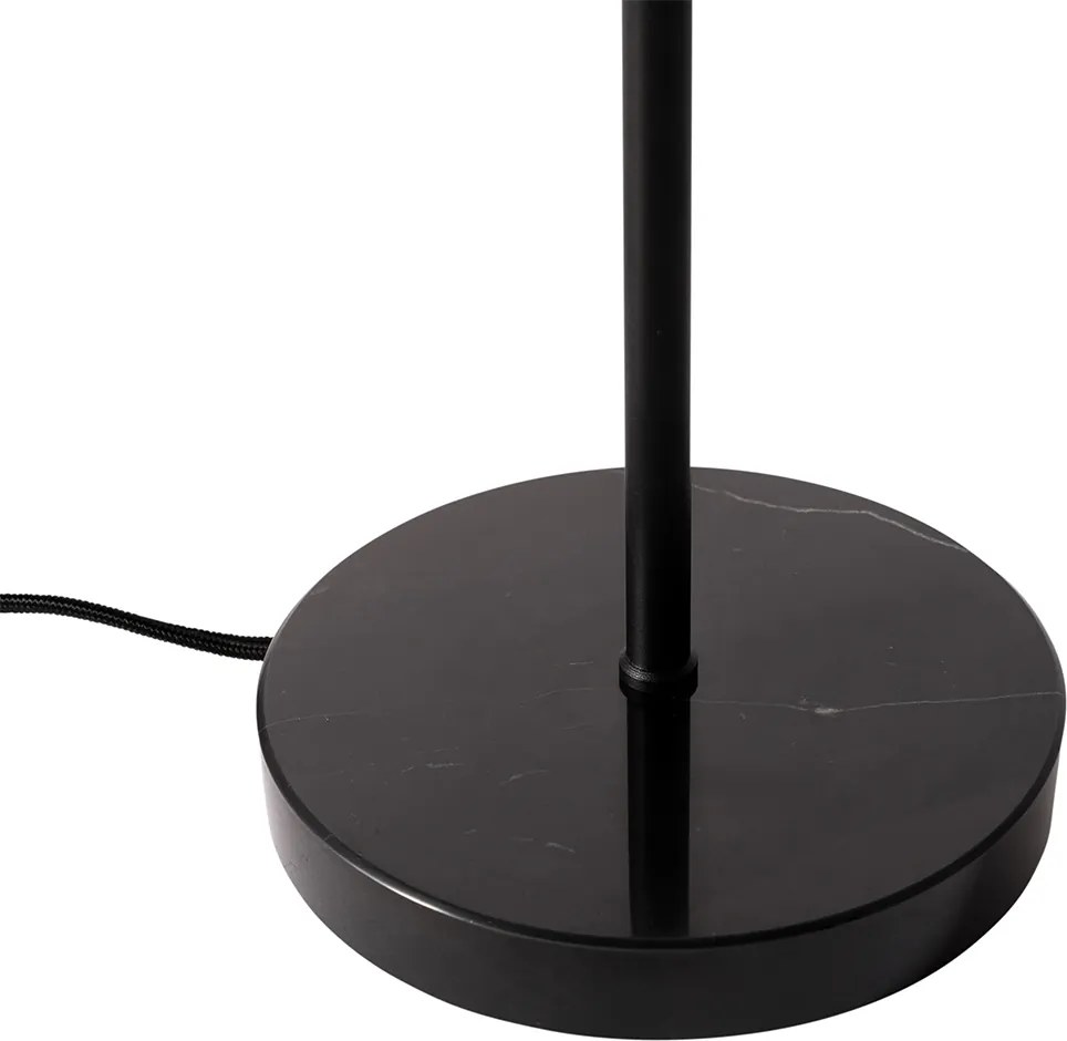 Nowoczesna lampa stołowa czarna z opalowym szkłem - Drop