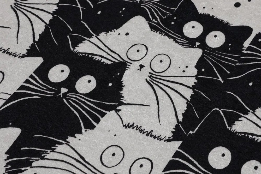 Czarne/szare dywaniki łazienkowe zestaw 2 szt. 60x100 cm White Cats – Foutastic