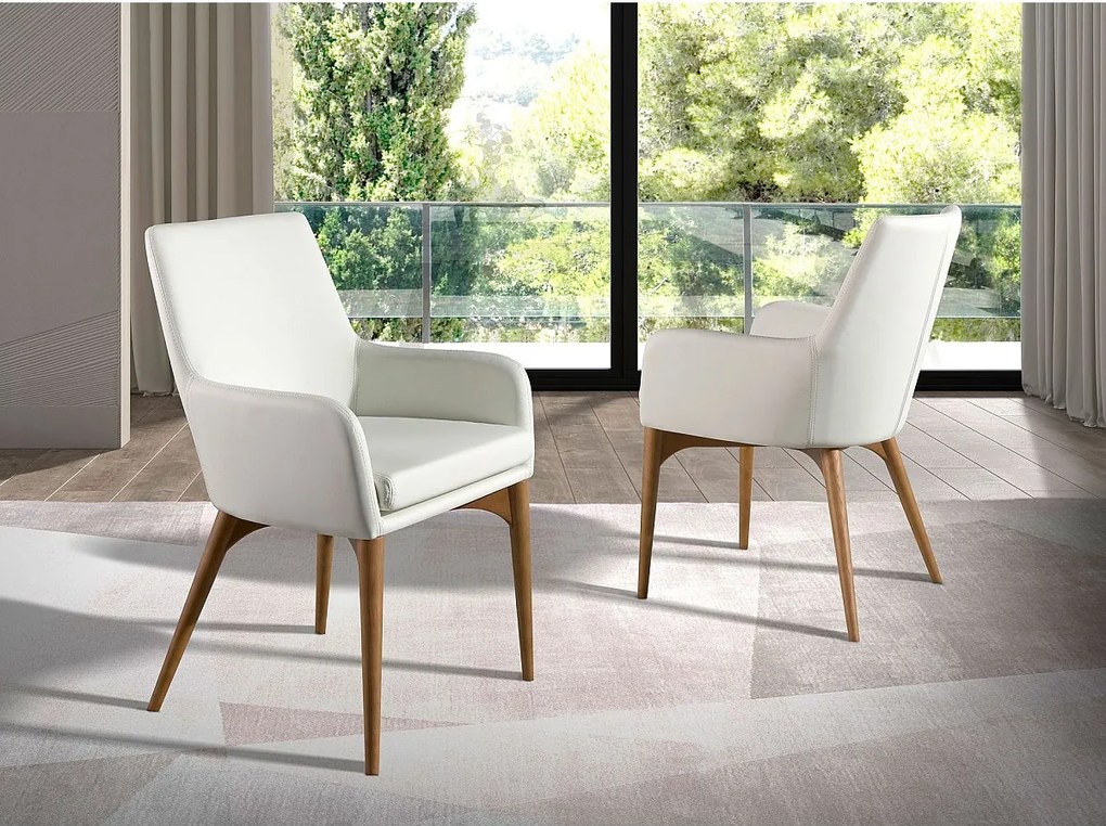 Białe krzesło z ekoskóry 4006 ANGEL CERDA