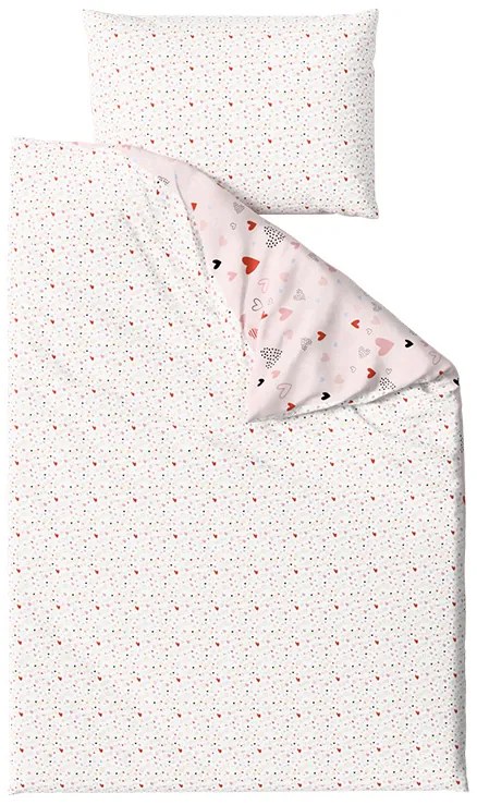 PrzytulneMieszkanie.pl PrzytulneMieszkanie.pl Pościel do łóżeczka krepowa Renforcé LOVITA różowa Rozmiar pościeli: 45 x 65 cm | 90 x 140 cm