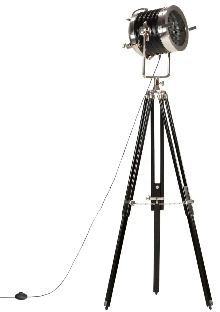Czarna retro lampa podłogowa regulowana R4-A64